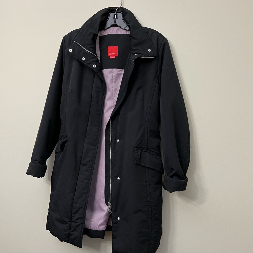Espirit - Black Winter Coat - Belted - Size 8